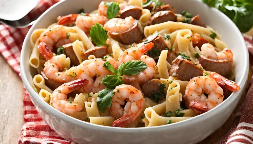 Explore our easy-to-follow shrimp and sausage pasta recipe for a perfect blend of flavors. Ideal for a quick, delicious meal. Ready in minutes